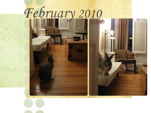 scrapbook page: 2 pics of Frank in the livingroom